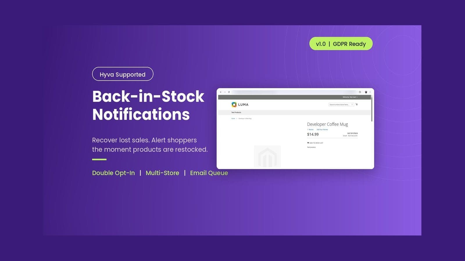 Back In Stock Notification preview