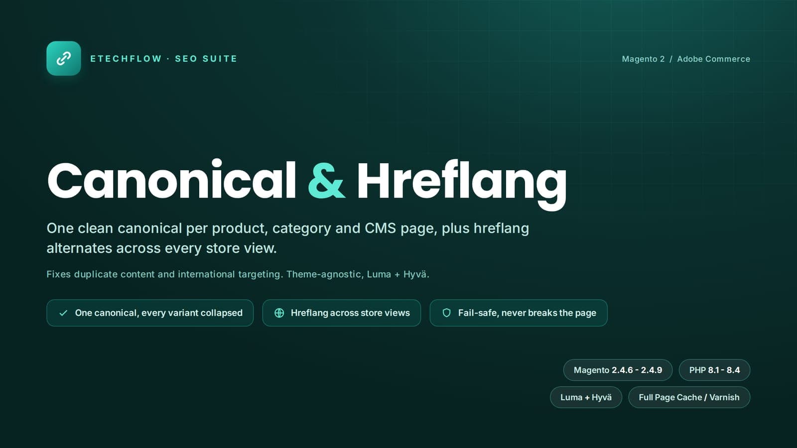 Canonical Hreflang — canonical URLs and hreflang for Magento 2