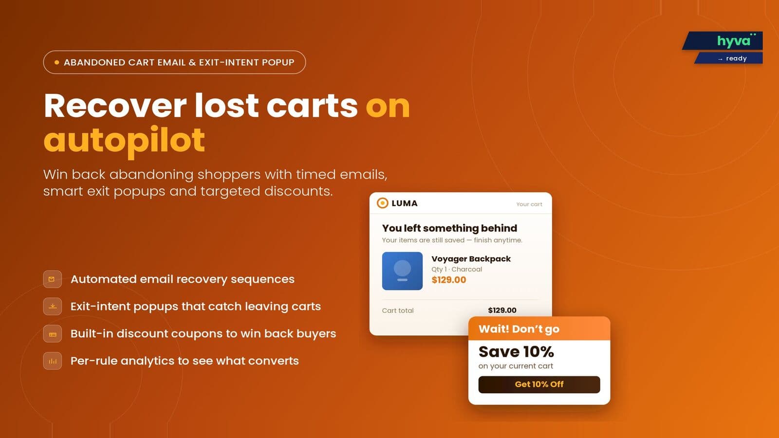 Abandoned Cart Email & Exit-Intent Popup — recover lost carts on autopilot